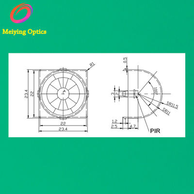 HDPE материал Pir Fresnel Lens,Dome Fresnel Lens,Hdpe Fresnel Lens для инфракрасного обнаружения человеческого тела Модель 023100