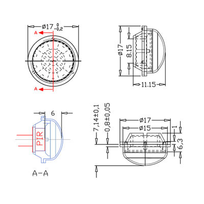 HDPE материал Pir Fresnel Lens,Dome Fresnel Lens,Injection Mold Pir Lens,Lentille De Fresnel Pir Модель 1715