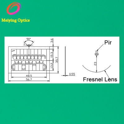 HDPE материал Pir Sensor Fresnel Lens 7704-3,Инфракрасные линзы Фреснеля для инфракрасного обнаружения человеческого тела