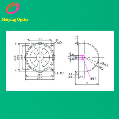 HDPE материал Pir Fresnel Lens,Dome Fresnel Lens для инфракрасного обнаружения человеческого тела Модель 8002-1