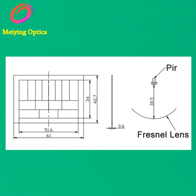 HDPE материал Pir Sensor Fresnel Lens 7703-1,Инфракрасные линзы Фреснеля для инфракрасного обнаружения человеческого тела